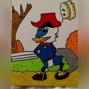 Colorful Cartoon Bird Canvas Art